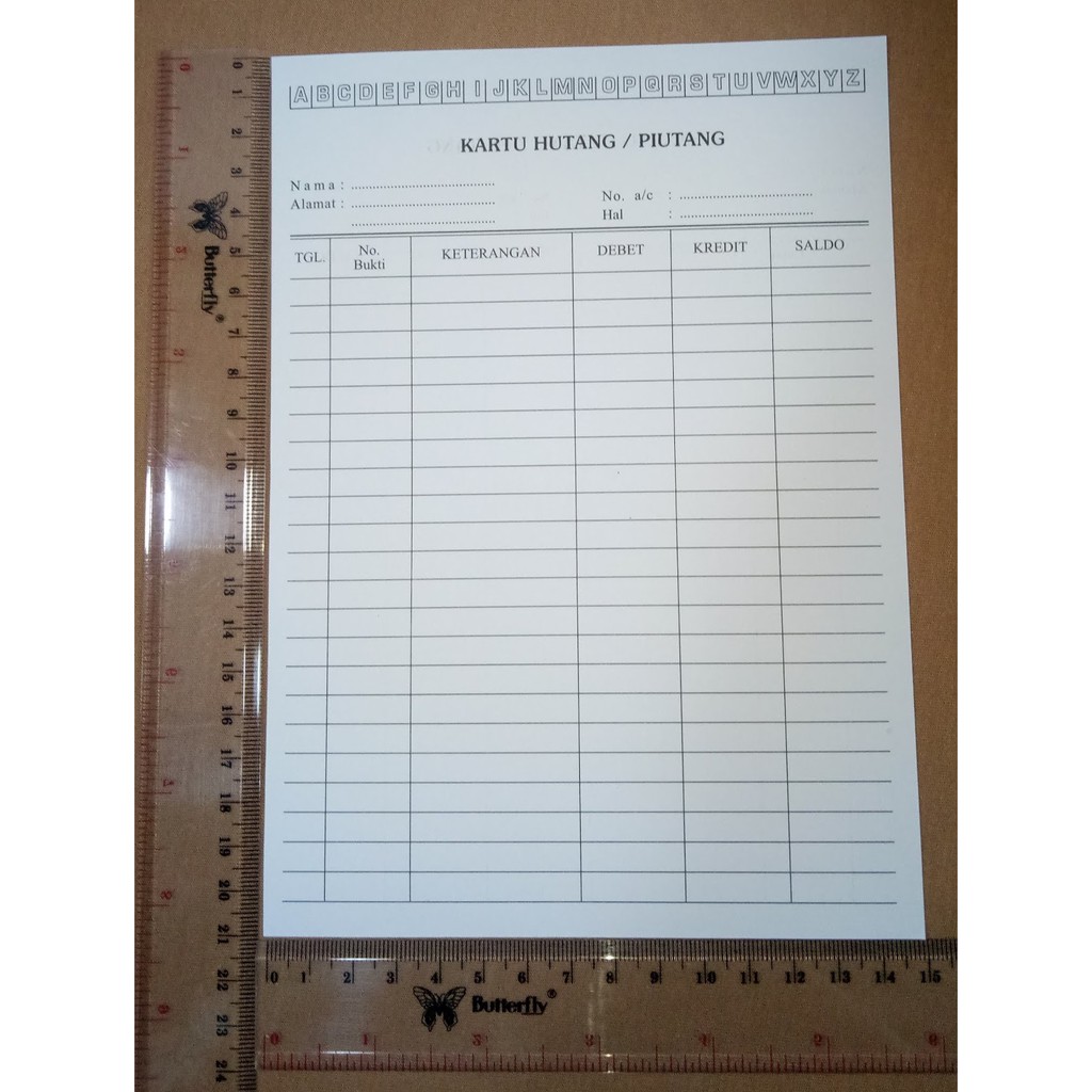 

Kartu Hutang Piutang uk Kecil Kwarto Kertas Tebal Bagus isi 100 Lbr