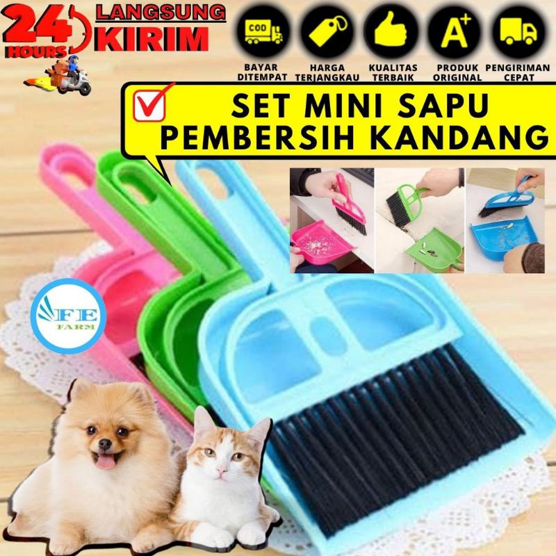 GPSS- Sapu Kandang Kucing Anjing Kelinci Sapu Mini Sapu Set Cikrak Mini Pembersih Kandang Serokan Pasir Kucing Serokan Kotoran Kucing Serokan Anjing Sapu Set Serok Mini Serok Kucing Sekop Kucing Sekop Kotoran Kucing