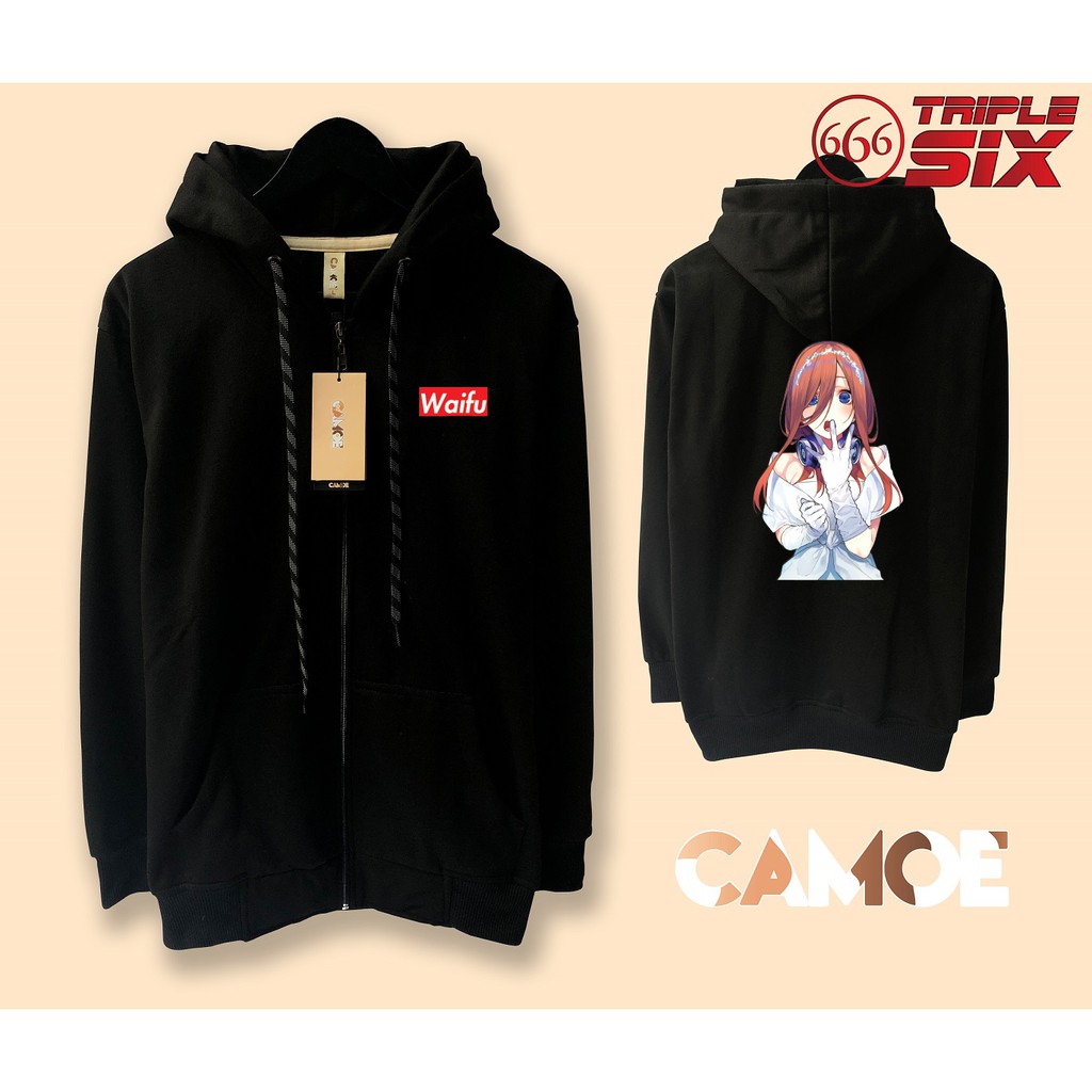 Jaket Hoodie Zipper Anime Nakano Miku 5 toubun no Hanayome