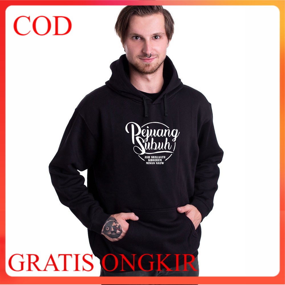 HOODIE PEJUANG SUBUH SHOLAT LIMA WAKTU IBADAH SEMBAYANG BERSYUKUR TM Pejuang Subuh