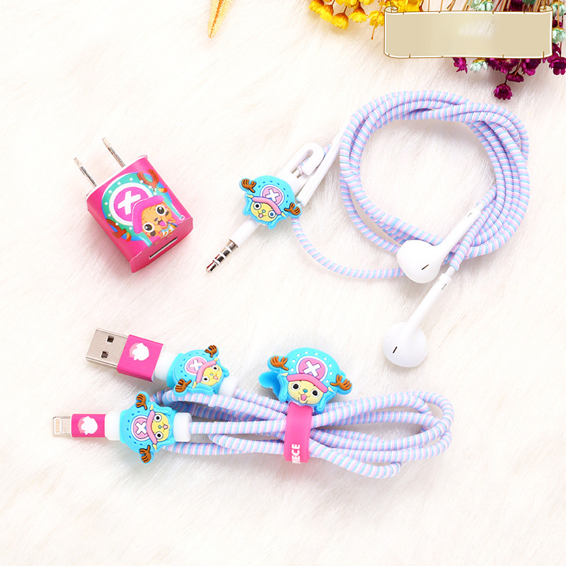 Pelindung Kabel Charger Earphone 3.5mm Motif Kartun Untuk iphone