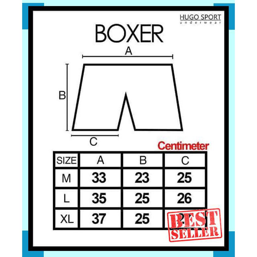 Kekinian Hugo Sport Boxer BX 02-663 - Celana Dalam Pria - Hitam