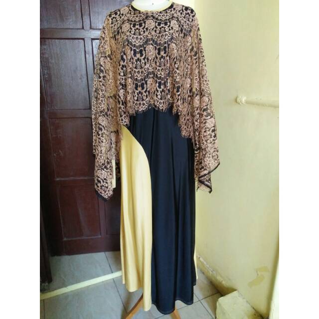 Gamis Azela + Cape Brokat size XL/XXL