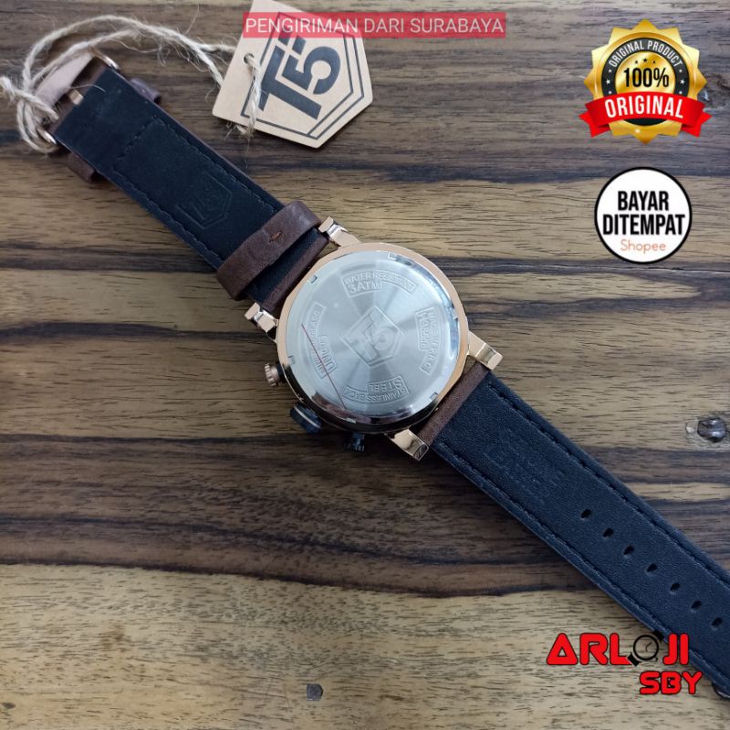 JAM TANGAN PRIA T5 H3855 CHRONO ORIGINAL TAHAN AIR 3ATM FREE PAPPER BAG