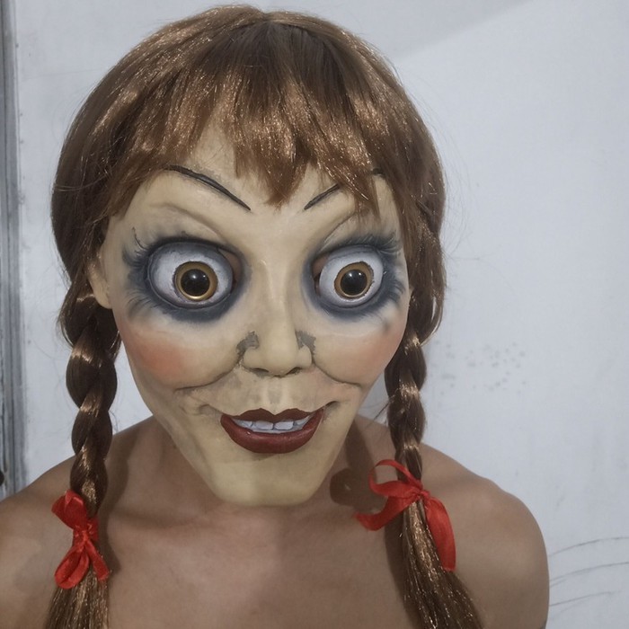 TOL-15 topeng latex karet full head kepala annabelle hantu halloween