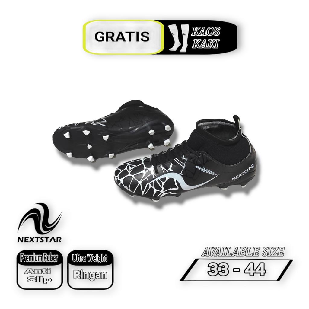 Nextstar - Sepatu Sepak Bola Nex Spyder Boot Series | Black White | Anak &amp; Dewasa