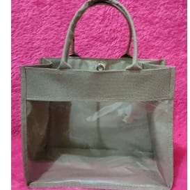 Tote Bag Tas mika hampers kosmetik Transparan multifungsi gabang Korea 26×22×12