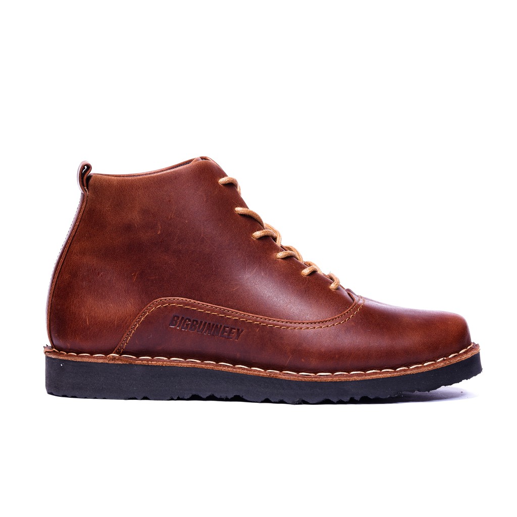 sepatu boot kulit Bigbunneey Solomon Brown Hummer
