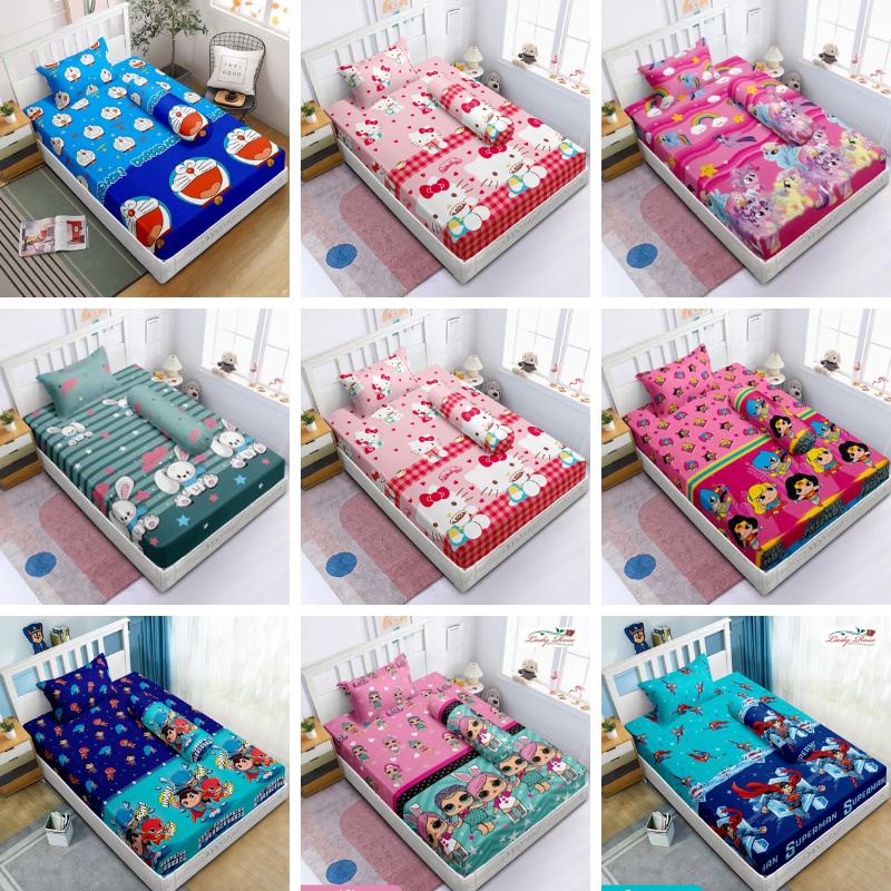 RC Lady Rose  Sprei Flat Single 120x200 cm Motif Karakter Anak Minimalis dan Bunga Harga Terjangkau