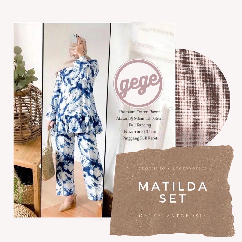 MATILDA SET / GG-ST05 / SETELAN WANITA RAYON PANJANG KEKINIAN