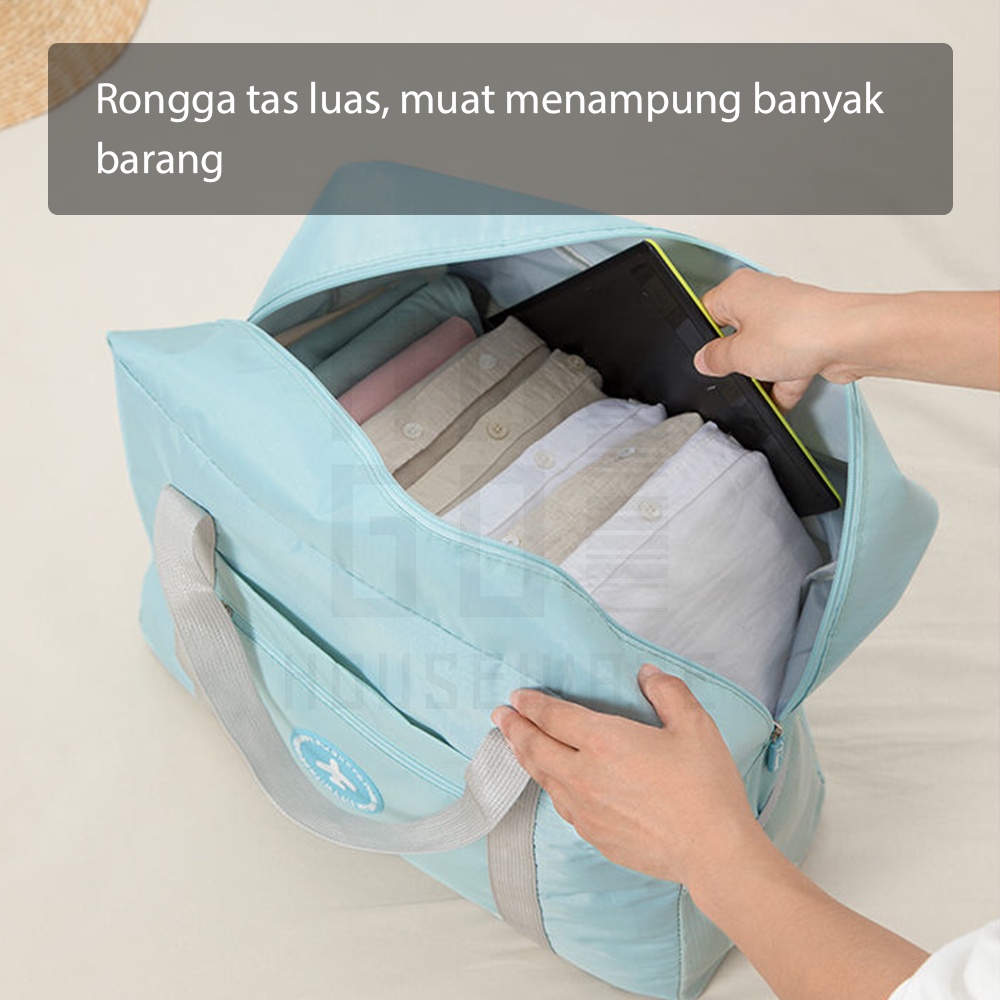 HUGO Tas Travel Besar Lipat Hand Carry Anti Air Travel Bag Fold Tas Koper Hand Carry Serbaguna Tebal