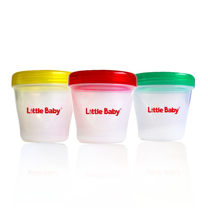 Little Baby Multifunction Container 160ml Isi 3 Tempat Makanan Bayi Multi Fungsi