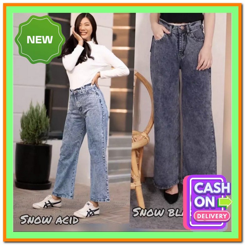 Celana Kulot Jeans Wanita Jumbo Belah Kancing Rawis Murah Terbaru Terlaris 27-34 Kulot Jeans Haigh W