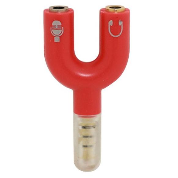 Produk Terbaik] TaffSTUDIO Splitter Audio Shape U 3.5mm ke Headphone & Mic - K0650 - R