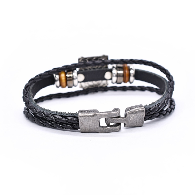 Gelang Kulit Gaya Retro Hip Hop Attack Giant Untuk Pria