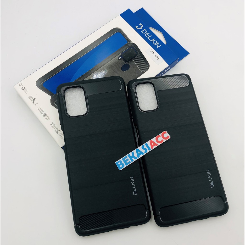 SILIKON SAMSUNG M51 DELKIN KARBON / SOFT CASE SAMSUNG M51 CASE DELKIN