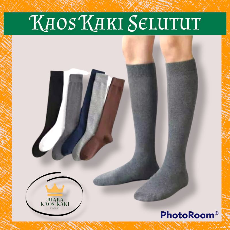 TERMURAH!!KAOS KAKI PANJANG WANITA DEWASA HITAM ABU NAVY kaoskaki korean style