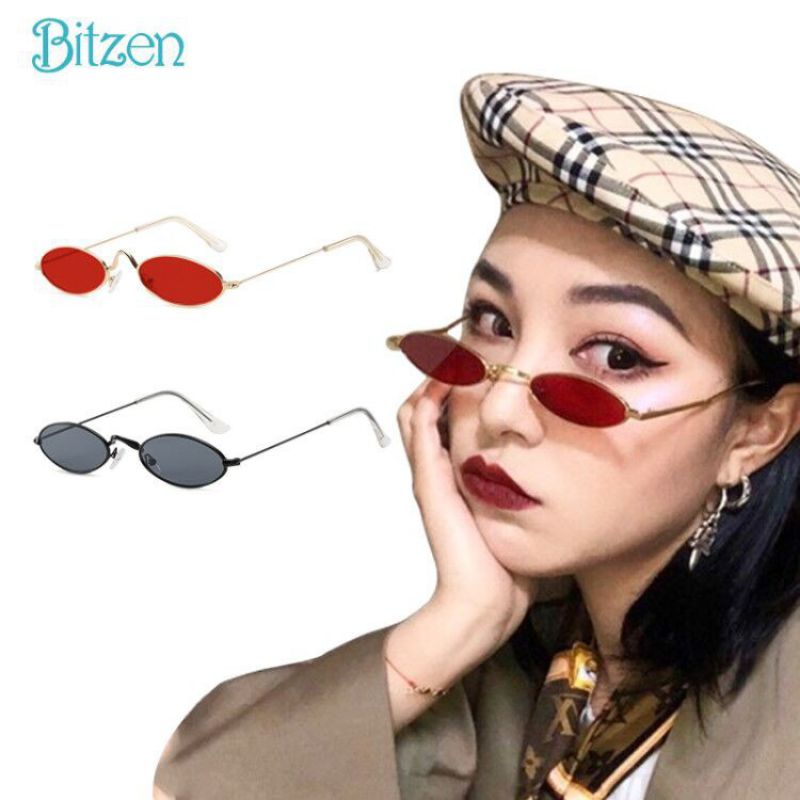 Bitzen-Kacamata merah Wanita frame  Metal Gaya Retro