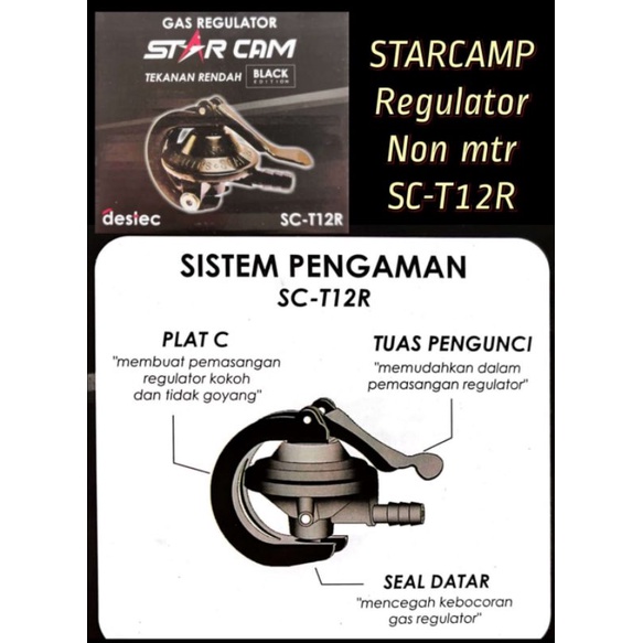 Regulator Gas Star Cam Tekanan Rendah Non Meter garansi resmi