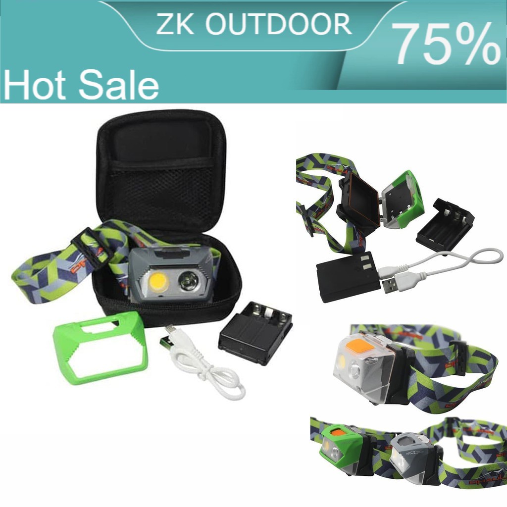 Senter Kepala Headlamp Dhaulagiri Charger dan Baterai Waterproof 618