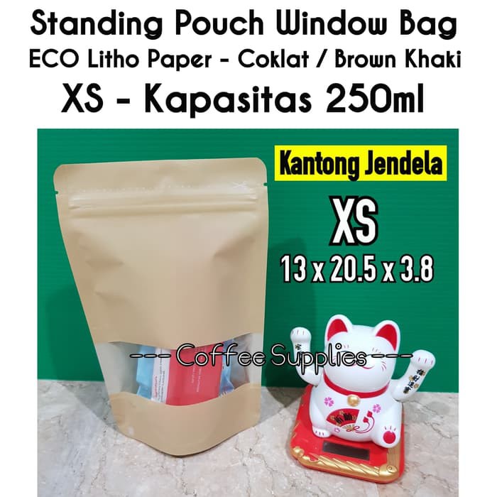 Standing Pouch Window Eco Xs 250 13x20.5 13x20 Kemasan Jendela Kantong Cemilan Food Snack Packaging