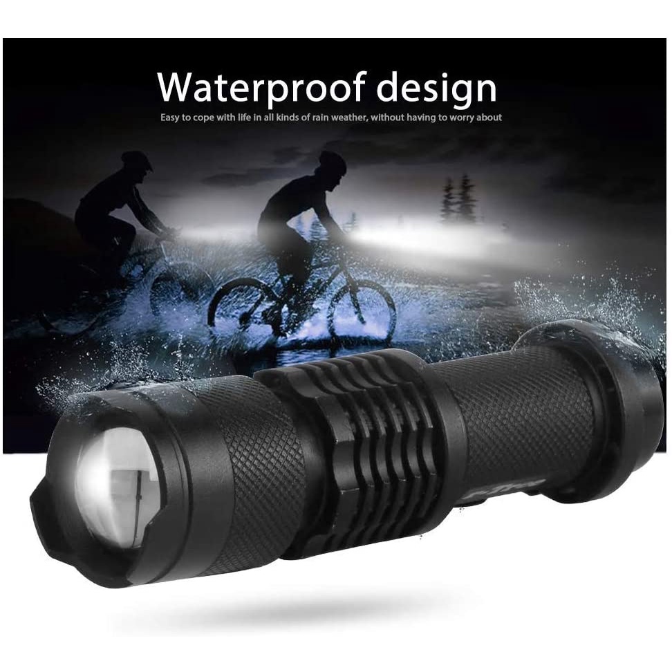 YGRETTE - POCKETMAN P1 FLASHLIGHT Q5 BICYCLE LIGHT TAILIGHT WITH BRACKET PAKET LAMPU DEPAN BELAKANG SEPEDA 2000 LUMEN COB