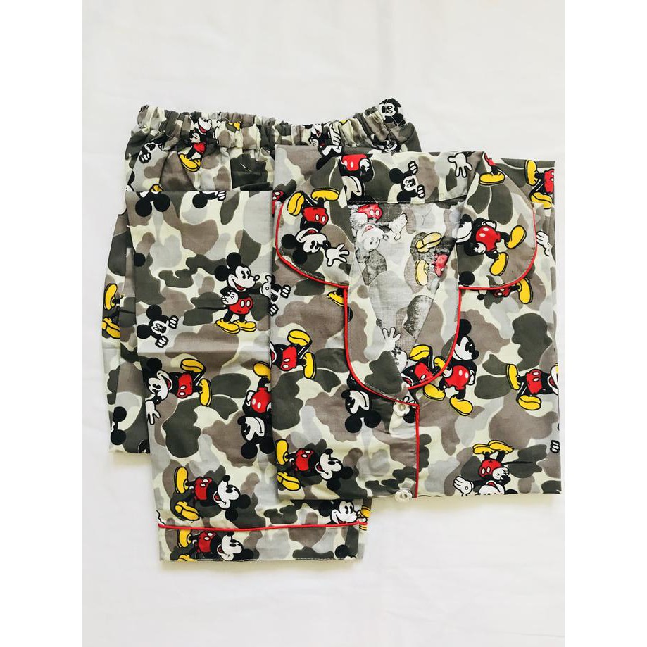 Baju tidur piyama dewasa mickey abu celana panjang 238 - MICKEY, ALL SIZE