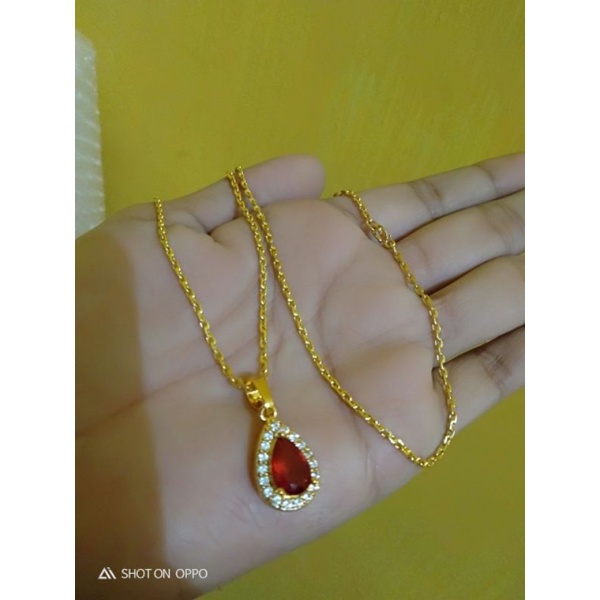 kalung nori medan pjg45cm liontin permata sepuhan ems24k bisa di sepuh kembali bila kusam