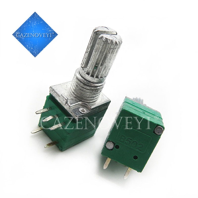 5pcs/lot RV097NS 5K 10K 20K 50K 100K 500K with a switch audio 5pin shaft 15mm amplifier sealing potentiometer In Stock