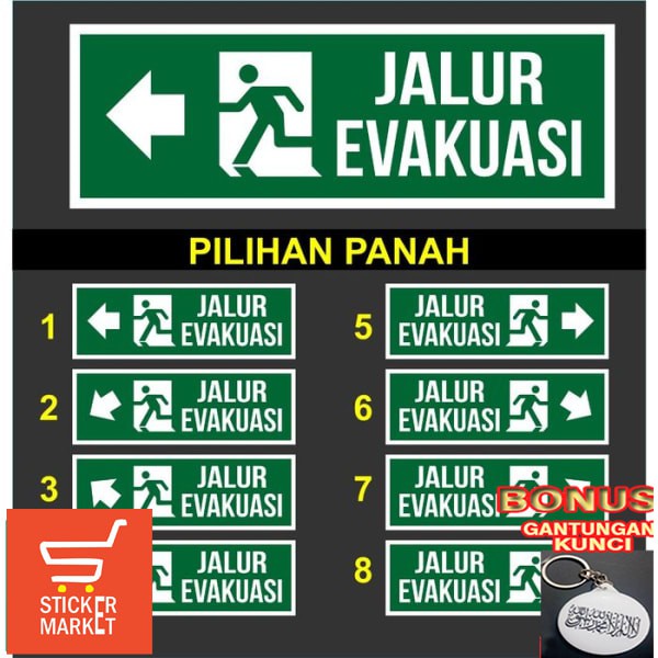 

Terlaris Sticker Cutting Jalur Arah Evakuasi Safety Sign 30 x 10 Cm Keren