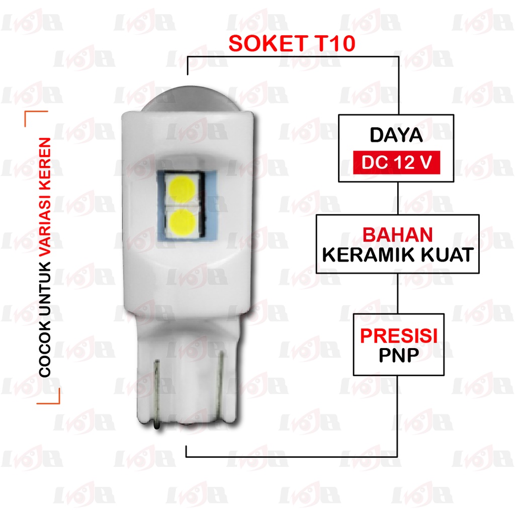 T10 CS1 3030 Led 6 Mata Keramik By Luminos Lampu Senja Sen Motor Mobil