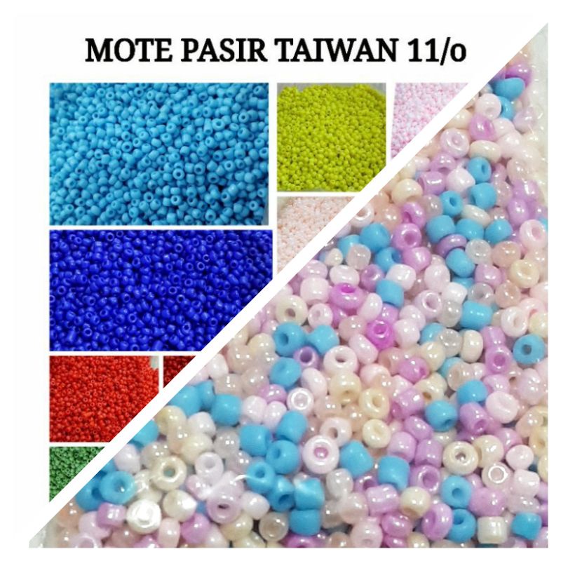 (Part 1) 25 gram 11/o  Mote Monte Manik Pasir Taiwan ukuran 2mm Bahan Strap Masker