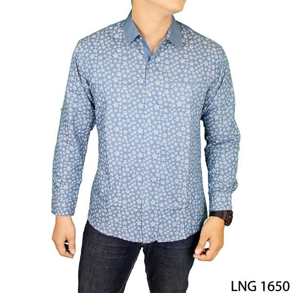 Kemeja Men Casual Shirts Long Sleeve - LNG 1650