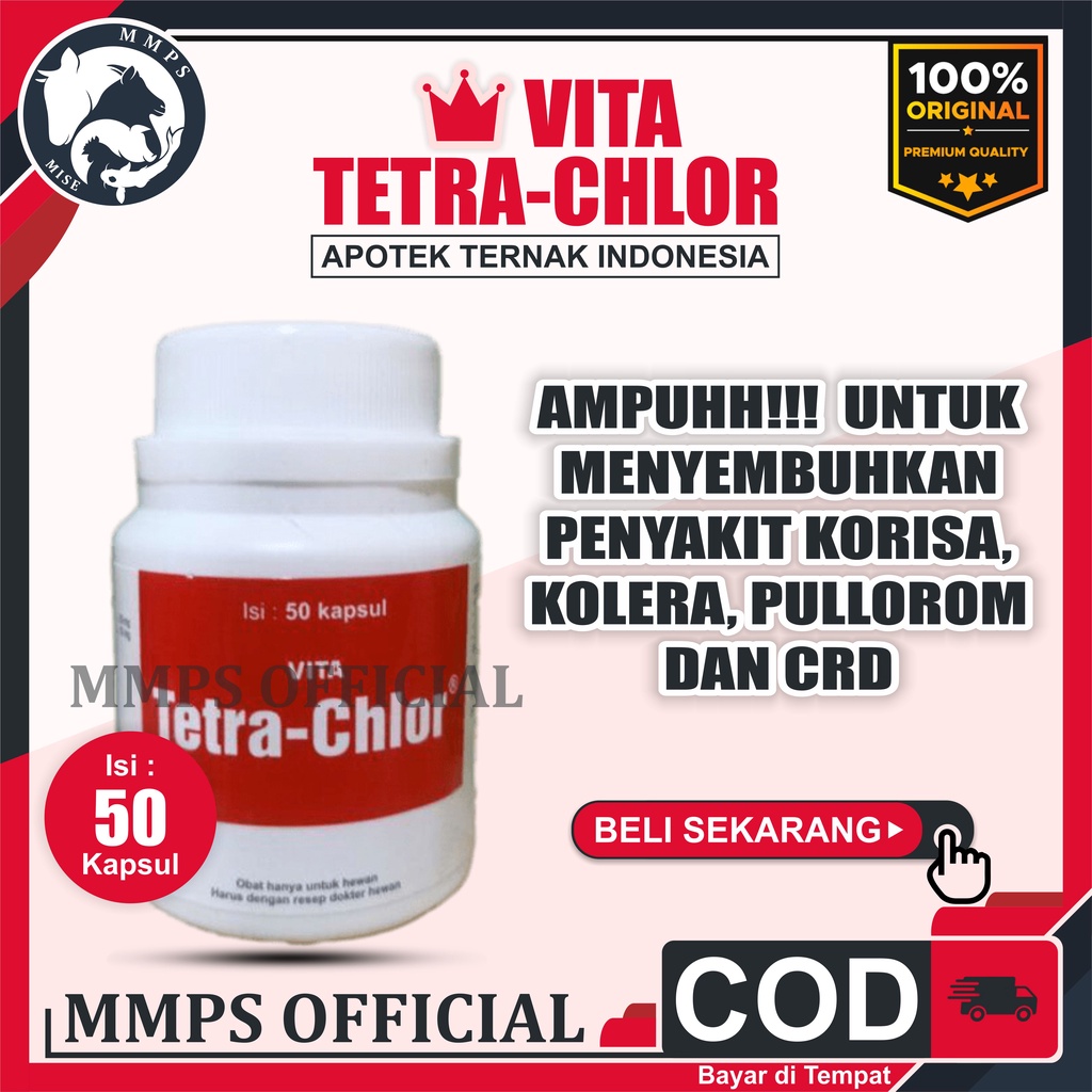 VITA TETRA CHLOR 50 KAPSUL / antibiotik Multivitamin Mineral / obat Ayam / MEDION - VITA TETRA CHLOR