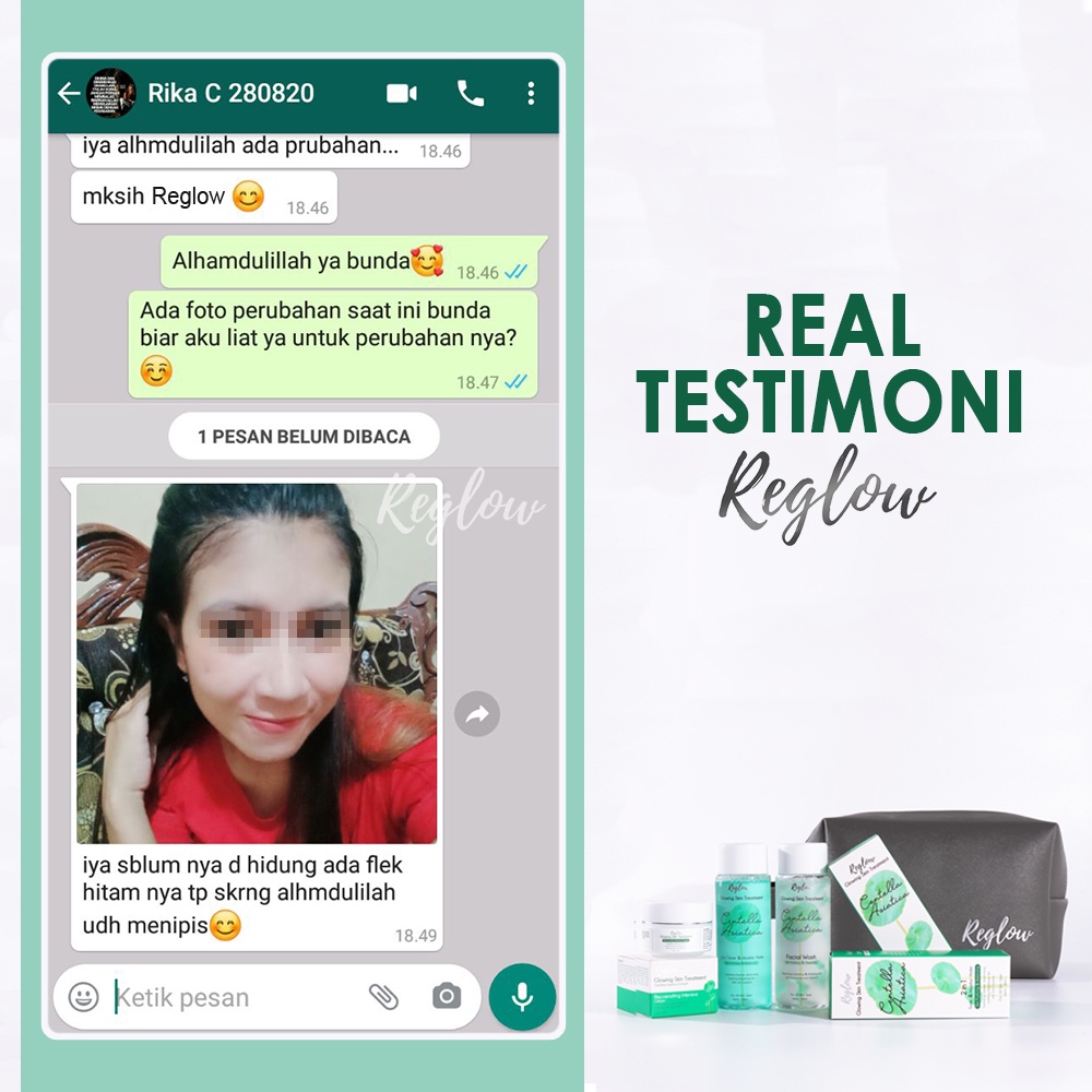 Reglow Skincare Original Glow Skin Treatment Facial Wash Toner Cream Perawatan Wajah Glowing BPOM