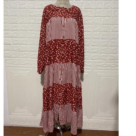 ☊ MIDI DRESS EDELWEIS RAYON TWILL LONG TUNIK SALUR POLKADOT ONDE WARNA KOMBINASI MURAH GAMIS MIDI AD