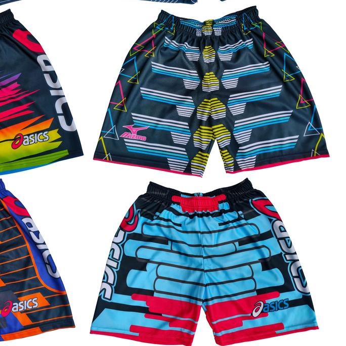 celana voli full printing logo mizuno asic kolor badminton