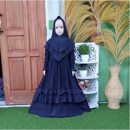 Pakaian Gamis Anak Syar'i Esty Kids Terbaru 3-11 Tahun Matt Full Moscrepe Good Quality