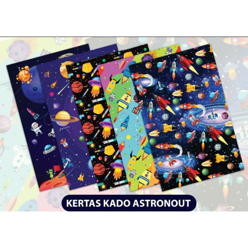 (50lembar) kertas kado/kertas bungkus/kertas kado lucu murah-Astronout