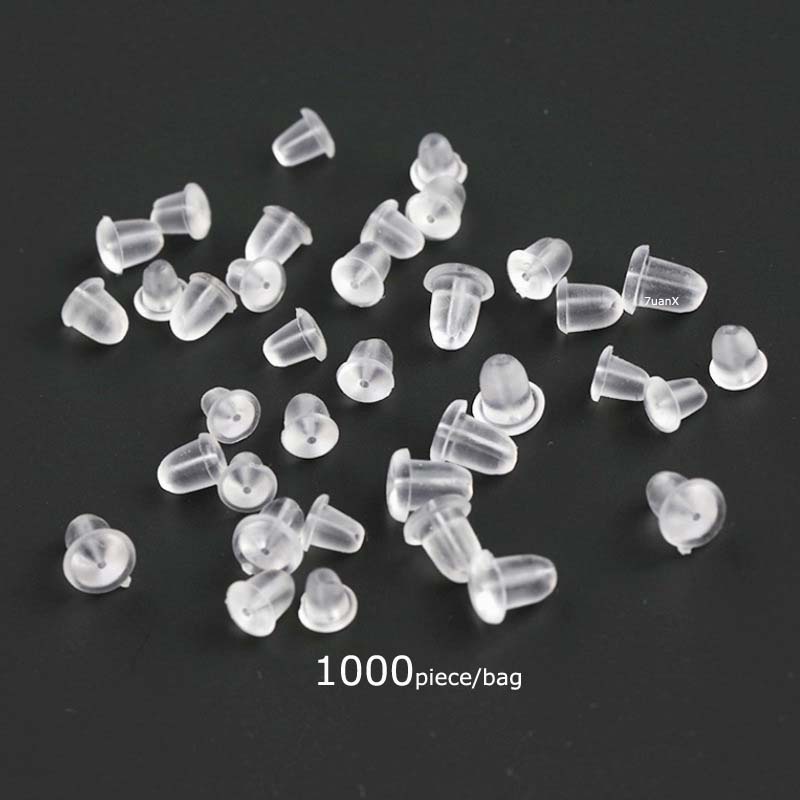 1000pcs / Kantong Karet Silikon Transparan 5mm Untuk Bagian Belakang Anting