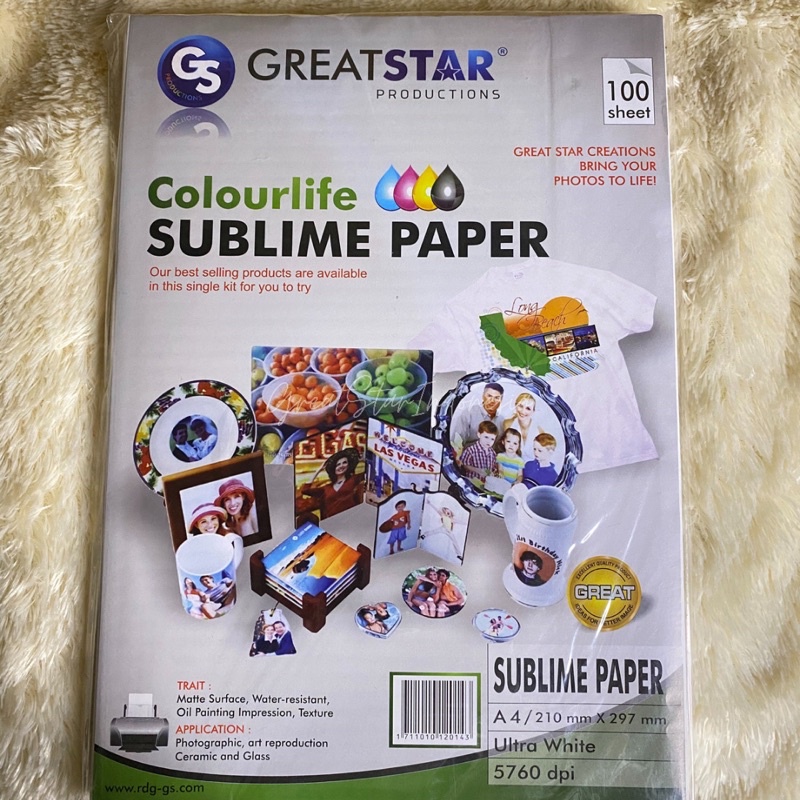 

SUBLIME TRANSFER PAPER GREAT STAR A4/100 lembar