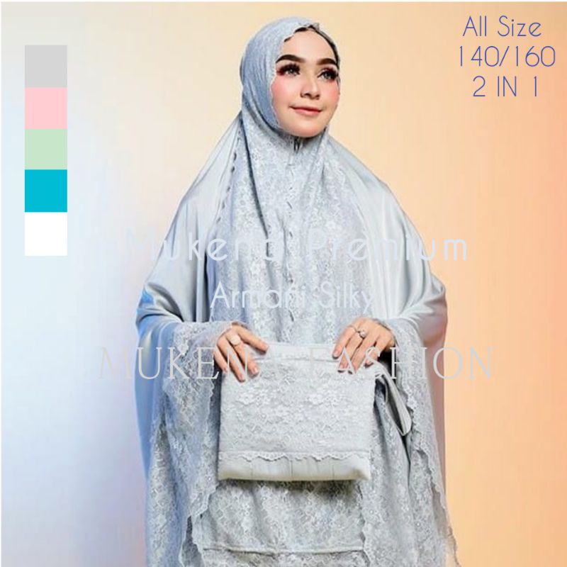 Mukena Zara Armani Silk Premium,  Mukena Dewasa Travel