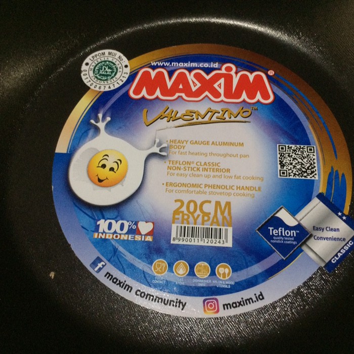 Maxim Valentino Frypan 20cm Wajan Penggorengan Teflon Fry Pan 20 cm