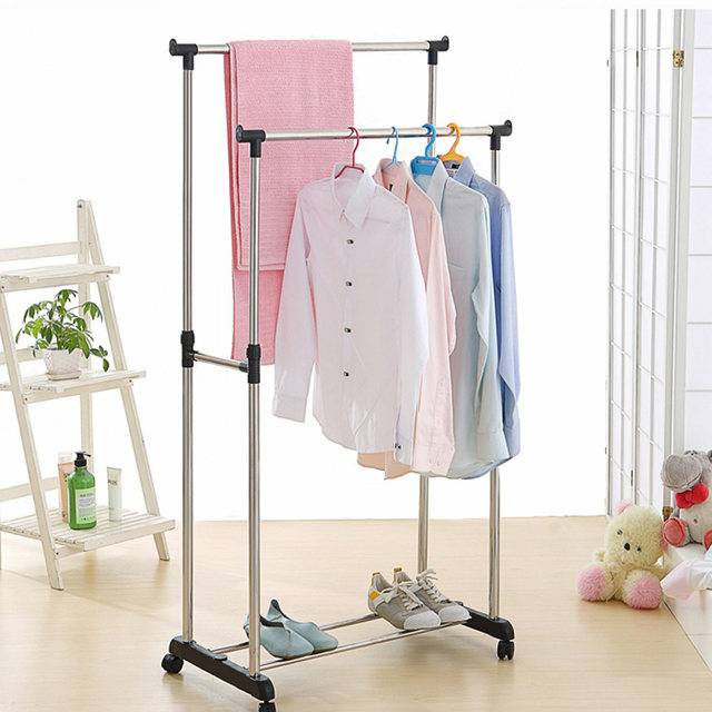 Stand hanger double pole / jemuran baju gantung