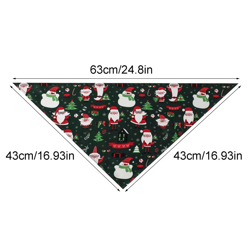 6 Pcs Syal Bentuk Segitiga Motif Natal Element Untuk Anjing Peliharaan