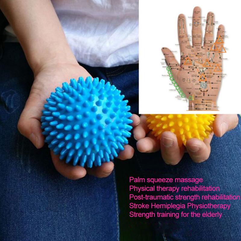 vagina getar 7.5cm Spiky Massage Ball Hand Foot Body Pain Stress Massager Relief Trigger Point
