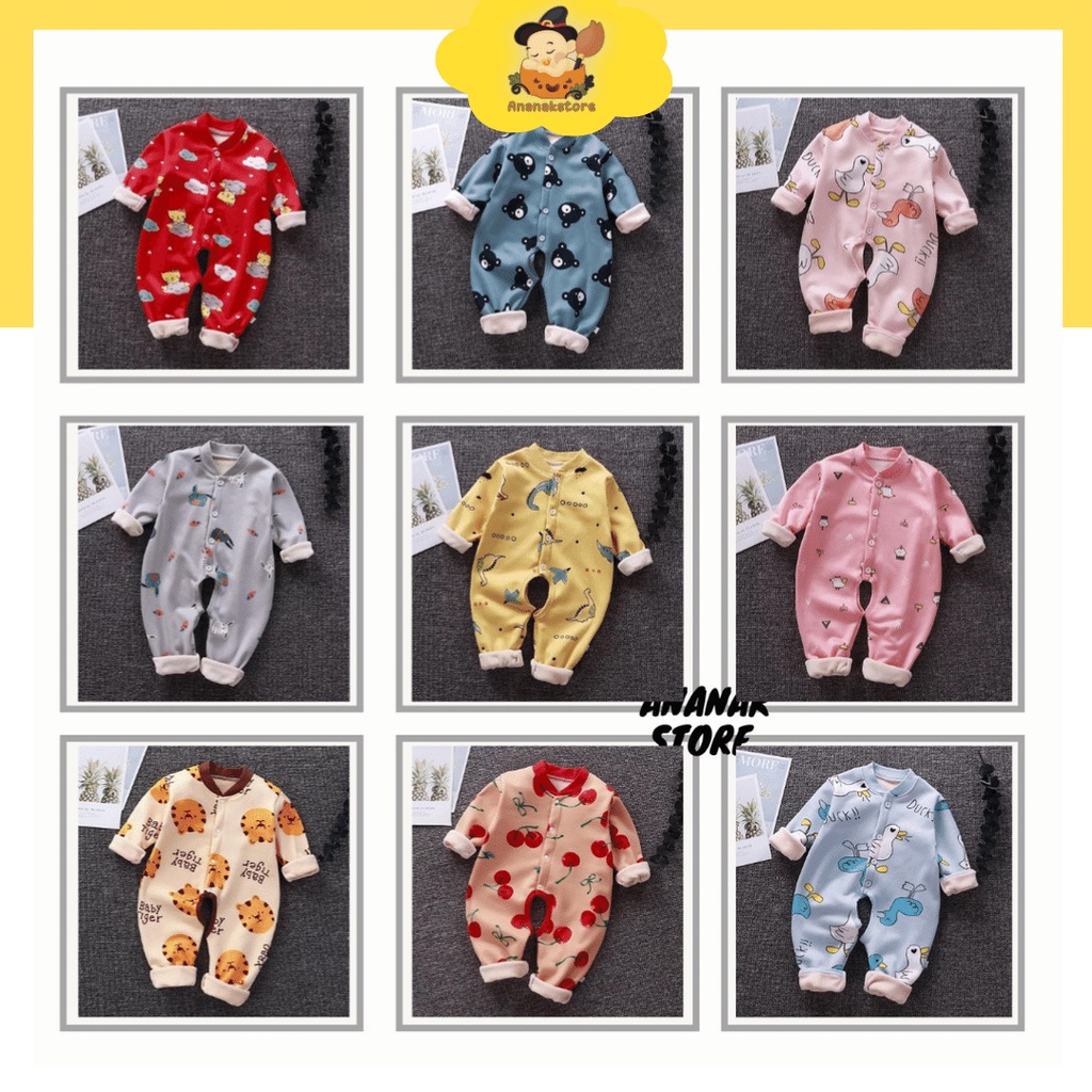 JUMPER BAYI BAHAN VELVET HANGAT / JUMPER BAYI PANJANG KARAKTER / JUMPER LUCU BAYI / PBB