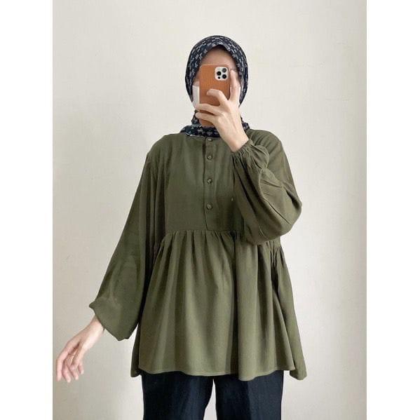 WOW-Julia Blouse Crinkle - Blouse Busui - Atasan Wanita