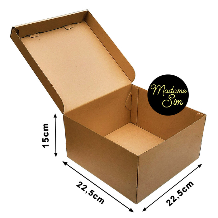 

3Rs5E546 Kotak Kue - Cake Box 22 X 22 X 15 Cm - Coklat 56Eyhr6R
