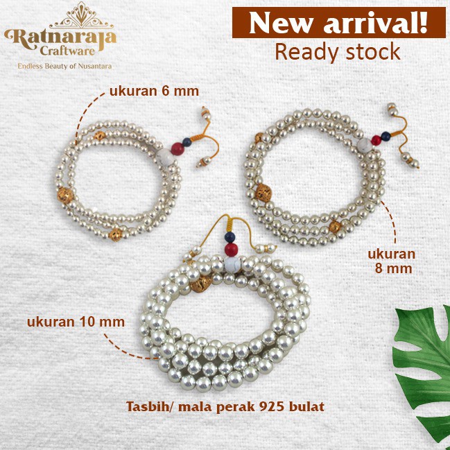 Tasbih Mala Buddha 108pcs Perak | Silver Premium 925